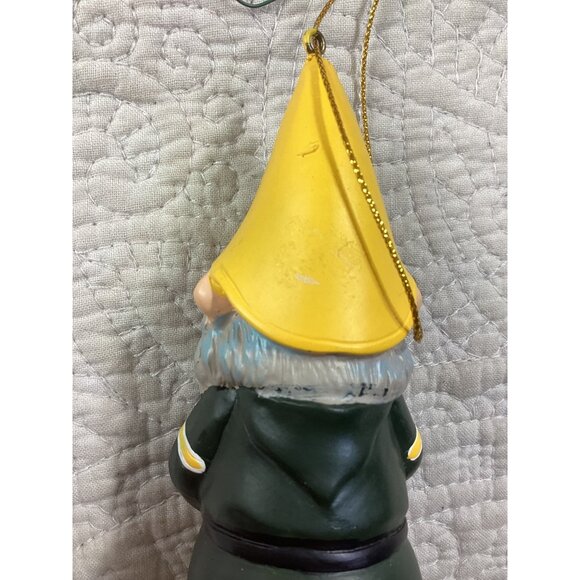 Green Bay Packers Gnome Christmas tree Ornament With Yellow Hat & Team Logo 5" - Picture 4 of 5